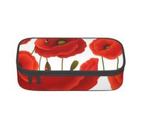 YounPrenG Estuche para lápices, Estuche para lápices Impreso de Gran Capacidad, Estuche para lápices, Estuche para lápices para Oficina y Escuela.Patrón Floral de Flores de Amapola