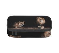 YounPrenG Estuche para lápices, Estuche para lápices Impreso de Gran Capacidad, Estuche para lápices, Estuche para lápices para Oficina y Escuela.León Salvaje y Tigre