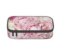 YounPrenG Estuche para lápices, Estuche para lápices Impreso de Gran Capacidad, Estuche para lápices, Estuche para lápices para Oficina y Escuela.peonías en Blanco
