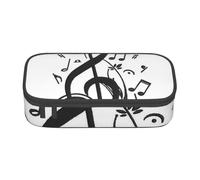 YounPrenG Estuche para lápices, Estuche para lápices Impreso de Gran Capacidad, Estuche para lápices, Estuche para lápices para Oficina y Escuela.Impresión de Notas Musicales Negras