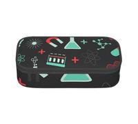YounPrenG Estuche para lápices, Estuche para lápices Impreso de Gran Capacidad, Estuche para lápices, Estuche para lápices para Oficina y Escuela.Patrones de Ciencia y química Verde