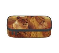 YounPrenG Estuche para lápices, Estuche para lápices Impreso de Gran Capacidad, Estuche para lápices, Estuche para lápices para Oficina y Escuela.León Africano y Leona