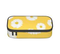 YounPrenG Estuche para lápices, Estuche para lápices Impreso de Gran Capacidad, Estuche para lápices, Estuche para lápices para Oficina y Escuela.Blanco Aster Margarita Amarillo