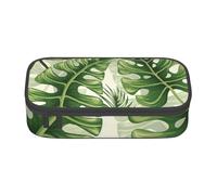 YounPrenG Estuche para lápices, Estuche para lápices Impreso de Gran Capacidad, Estuche para lápices, Estuche para lápices para Oficina y Escuela.Hojas Tropicales Verano Verde