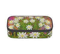 YounPrenG Estuche para lápices, Estuche para lápices Impreso de Gran Capacidad, Estuche para lápices, Estuche para lápices para Oficina y Escuela.Flores de Edelweiss suizas