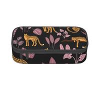 YounPrenG Estuche para lápices, Estuche para lápices Impreso de Gran Capacidad, Estuche para lápices, Estuche para lápices para Oficina y Escuela.Patrón Tropical de Leopardo