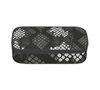 YounPrenG Estuche para lápices, Estuche para lápices Impreso de Gran Capacidad, Estuche para lápices, Estuche para lápices para Oficina y Escuela.Piel De Serpiente Negro Gris Blanco