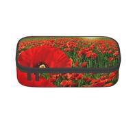 YounPrenG Estuche para lápices, Estuche para lápices Impreso de Gran Capacidad, Estuche para lápices, Estuche para lápices para Oficina y Escuela.Atardecer Campo Amapolas Campo Hermosas Flores