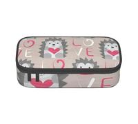 YounPrenG Estuche para lápices, Estuche para lápices Impreso de Gran Capacidad, Estuche para lápices, Estuche para lápices para Oficina y Escuela.Erizo con Amor de corazón