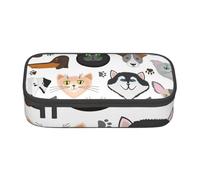 YounPrenG Estuche para lápices, Estuche para lápices Impreso de Gran Capacidad, Estuche para lápices, Estuche para lápices para Oficina y Escuela.Perro y Gato de Dibujos Animados
