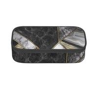 YounPrenG Estuche para lápices, Estuche para lápices Impreso de Gran Capacidad, Estuche para lápices, Estuche para lápices para Oficina y Escuela.Textura De Mármol Negro Estampado Dorado