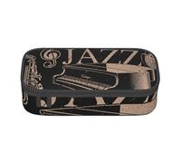 YounPrenG Estuche para lápices, Estuche para lápices Impreso de Gran Capacidad, Estuche para lápices, Estuche para lápices para Oficina y Escuela.Tema Musical de Jazz Estilo Vintage