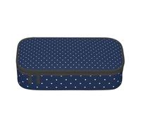 YounPrenG Estuche para lápices, Estuche para lápices Impreso de Gran Capacidad, Estuche para lápices, Estuche para lápices para Oficina y Escuela.Elegantes pequeños Lunares Blancos Azul Marino