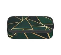 YounPrenG Estuche para lápices, Estuche para lápices Impreso de Gran Capacidad, Estuche para lápices, Estuche para lápices para Oficina y Escuela.Patrón Verde y Dorado.