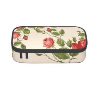 YounPrenG Estuche para lápices, Estuche para lápices Impreso de Gran Capacidad, Estuche para lápices, Estuche para lápices para Oficina y Escuela.Estampado de Flores Retro.