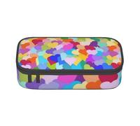 YounPrenG Estuche para lápices, Estuche para lápices Impreso de Gran Capacidad, Estuche para lápices, Estuche para lápices para Oficina y Escuela.Confeti de corazón Arcoiris