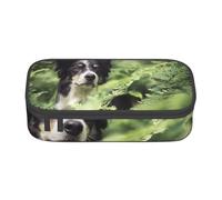 YounPrenG Estuche para lápices, Estuche para lápices Impreso de Gran Capacidad, Estuche para lápices, Estuche para lápices para Oficina y Escuela.Border Collie Perros Bokeh Mascotas Negro Blanco