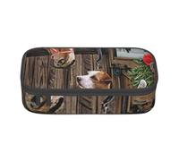 YounPrenG Estuche para lápices, Estuche para lápices Impreso de Gran Capacidad, Estuche para lápices, Estuche para lápices para Oficina y Escuela.Navidad Caballo Jack Russell Terrier Cachorro Perro