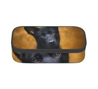 YounPrenG Estuche para lápices, Estuche para lápices Impreso de Gran Capacidad, Estuche para lápices, Estuche para lápices para Oficina y Escuela.Perro Pastor alemán Negro Impreso
