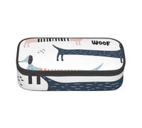 YounPrenG Estuche para lápices, Estuche para lápices Impreso de Gran Capacidad, Estuche para lápices, Estuche para lápices para Oficina y Escuela.Lindo Perro Salchicha Azul Marino