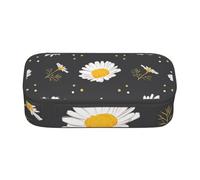 YounPrenG Estuche para lápices, Estuche para lápices Impreso de Gran Capacidad, Estuche para lápices, Estuche para lápices para Oficina y Escuela.Flores de Margarita