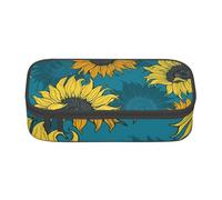 YounPrenG Estuche para lápices, Estuche para lápices Impreso de Gran Capacidad, Estuche para lápices, Estuche para lápices para Oficina y Escuela.Girasoles Amarillos sobre Fondo Azul