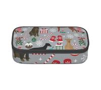 YounPrenG Estuche para lápices, Estuche para lápices Impreso de Gran Capacidad, Estuche para lápices, Estuche para lápices para Oficina y Escuela.Perros Galgos Perro De Navidad Lindo Perro De Navidad