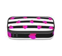 YounPrenG Estuche para lápices, Estuche para lápices Impreso de Gran Capacidad, Estuche para lápices, Estuche para lápices para Oficina y Escuela.Corazón Rosa sobre línea negra