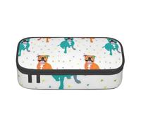 YounPrenG Estuche para lápices, Estuche para lápices Impreso de Gran Capacidad, Estuche para lápices, Estuche para lápices para Oficina y Escuela.Feliz Staffy Blanco