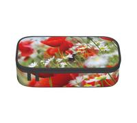 YounPrenG Estuche para lápices, Estuche para lápices Impreso de Gran Capacidad, Estuche para lápices, Estuche para lápices para Oficina y Escuela.Flores de Pradera y Margaritas