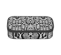 YounPrenG Estuche para lápices, Estuche para lápices Impreso de Gran Capacidad, Estuche para lápices, Estuche para lápices para Oficina y Escuela.Piel De Serpiente Blanca Negra Estampada