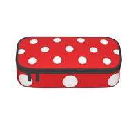YounPrenG Estuche para lápices, Estuche para lápices Impreso de Gran Capacidad, Estuche para lápices, Estuche para lápices para Oficina y Escuela.Puntos Rojos y Blancos