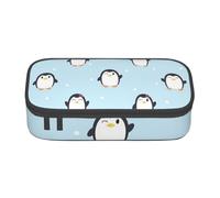 YounPrenG Estuche para lápices, Estuche para lápices Impreso de Gran Capacidad, Estuche para lápices, Estuche para lápices para Oficina y Escuela.Lindo pingüino y Nieve Impresos.