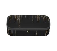YounPrenG Estuche para lápices, Estuche para lápices Impreso de Gran Capacidad, Estuche para lápices, Estuche para lápices para Oficina y Escuela.Flecos de Brillo Brillante de Oro Negro