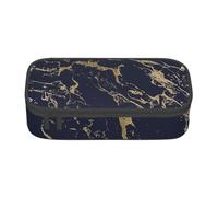 YounPrenG Estuche para lápices, Estuche para lápices Impreso de Gran Capacidad, Estuche para lápices, Estuche para lápices para Oficina y Escuela.Fiestas de mármol Dorado Azul Marino
