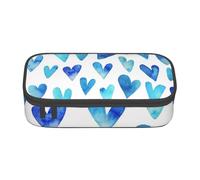 YounPrenG Estuche para lápices, Estuche para lápices Impreso de Gran Capacidad, Estuche para lápices, Estuche para lápices para Oficina y Escuela.Azul Corazón Elegante Romántico Único