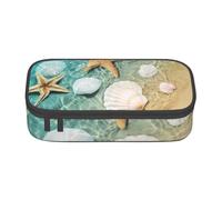 YounPrenG Estuche para lápices, Estuche para lápices Impreso de Gran Capacidad, Estuche para lápices, Estuche para lápices para Oficina y Escuela.Patrón de Estrellas de mar y Conchas