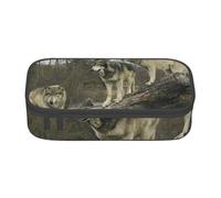 YounPrenG Estuche para lápices, Estuche para lápices Impreso de Gran Capacidad, Estuche para lápices, Estuche para lápices para Oficina y Escuela.Lobo Impreso