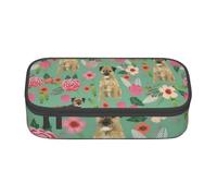 YounPrenG Estuche para lápices, Estuche para lápices Impreso de Gran Capacidad, Estuche para lápices, Estuche para lápices para Oficina y Escuela.Raza de Perro Border Terrier Florales