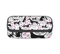 YounPrenG Estuche para lápices, Estuche para lápices Impreso de Gran Capacidad, Estuche para lápices, Estuche para lápices para Oficina y Escuela.Galgos y corazón de Pata