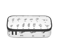 YounPrenG Estuche para lápices, Estuche para lápices Impreso de Gran Capacidad, Estuche para lápices, Estuche para lápices para Oficina y Escuela.Alfabeto de Lengua de Signos