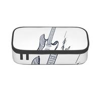 YounPrenG Estuche para lápices, Estuche para lápices Impreso de Gran Capacidad, Estuche para lápices, Estuche para lápices para Oficina y Escuela.Guitarra eléctrica Dibujada a Mano