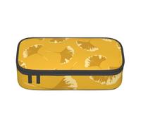 YounPrenG Estuche para lápices, Estuche para lápices Impreso de Gran Capacidad, Estuche para lápices, Estuche para lápices para Oficina y Escuela.Hojas De Ginkgo Floral sobre Ocre Amarillo