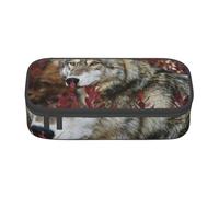 YounPrenG Estuche para lápices, Estuche para lápices Impreso de Gran Capacidad, Estuche para lápices, Estuche para lápices para Oficina y Escuela.Lobo