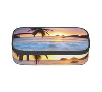 YounPrenG Estuche para lápices, Estuche para lápices Impreso de Gran Capacidad, Estuche para lápices, Estuche para lápices para Oficina y Escuela.Amanecer Tropical Palmera Isla
