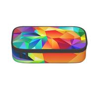 YounPrenG Estuche para lápices, Estuche para lápices Impreso de Gran Capacidad, Estuche para lápices, Estuche para lápices para Oficina y Escuela.Arcoiris geométrico