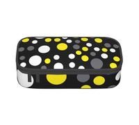 YounPrenG Estuche para lápices, Estuche para lápices Impreso de Gran Capacidad, Estuche para lápices, Estuche para lápices para Oficina y Escuela.Amarillo Blanco Lunares Negros