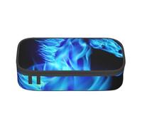 YounPrenG Estuche para lápices, Estuche para lápices Impreso de Gran Capacidad, Estuche para lápices, Estuche para lápices para Oficina y Escuela.Caballo de Fuego Azul
