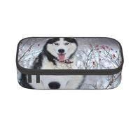 YounPrenG Estuche para lápices, Estuche para lápices Impreso de Gran Capacidad, Estuche para lápices, Estuche para lápices para Oficina y Escuela.Husky en Invierno