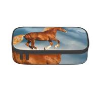 YounPrenG Estuche para lápices, Estuche para lápices Impreso de Gran Capacidad, Estuche para lápices, Estuche para lápices para Oficina y Escuela.Caballo Corriendo Rojo